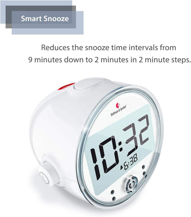 Bellman & Symfon ALARM CLOCK PRO with Bed Shaker | Option of Loud Alarm, Bright Flashing Light, Powerful Vibration | Nightlight | Backup Battery Included | for Heavy Sleepers, Hard of Hearing and Deaf - The Gadget Collective