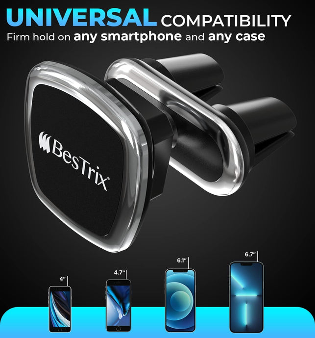 Bestrix Magnetic Phone Car Mount Magnetic Car Cell Phone Holder | Magnet Car Phone Holder Compatible W/ Iphone 12 11 Pro/11 Pro Max/Xs/Xr/X/8/7,Galaxy S10/S10+/S9/S9 Note & More (Air Vent) - The Gadget Collective