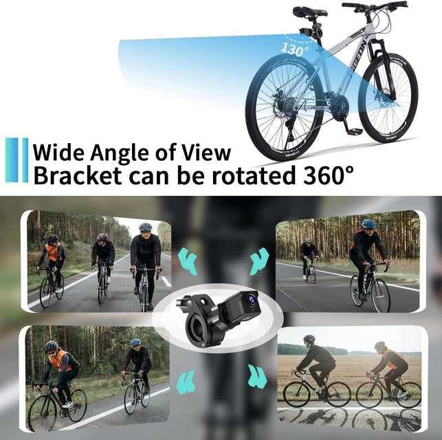 Bike Camera 1080P 4.3’’ Monitor Bicycle Rear View Mirror Handlebar 130°Adjustable Wide Night Vision for Mountain Ebike Wankskey - The Gadget Collective