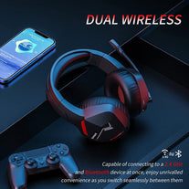 BINNUNE Wireless Gaming Headset with Microphone for PC PS4 PS5 Playstation 4 5, 2.4G Wireless Bluetooth USB Gamer Headphones with Mic for Laptop Computer - The Gadget Collective