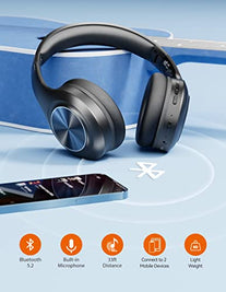 Bluetooth Headphones Over Ear, TECKNET 65 Hours Playtime and 3 EQ Modes Wireless Headphones with Microphone, Memory Foam Ear Cups, Hi-Res Audio, Deep Bassfor Home Travel Office Laptop PC Cellphone - The Gadget Collective