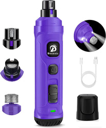 BOUSNIC Dog Nail Grinder with 2 LED Light - Super Quiet Pet Nail Grinder Powerful 2-Speed Electric Dog Nail Trimmer File Toenail Grinder for Puppy Small Medium Large Breed Dogs & Cats (Purple) - The Gadget Collective