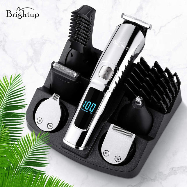 Brightup Beard Trimmer for Men, Hair Clippers & Hair Trimmer, IPX7 Waterproof Mustache Body Nose Ear Facial Shaver, Electric Razor All in 1 Beard Kit, Gifts for Men, USB Rechargeable & LED Display - The Gadget Collective