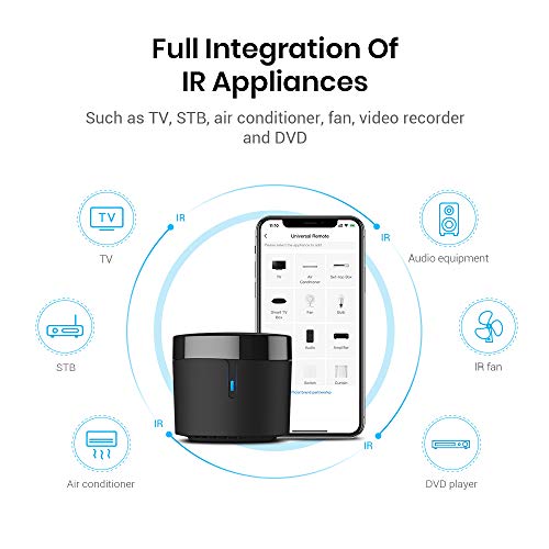 BroadLink Smart IR Remote Control Hub-WiFi IR Blaster for Smart Home Automation, TV Remote, Compatible with Alexa, Google Assistant, IFTTT (RM4 mini) - The Gadget Collective