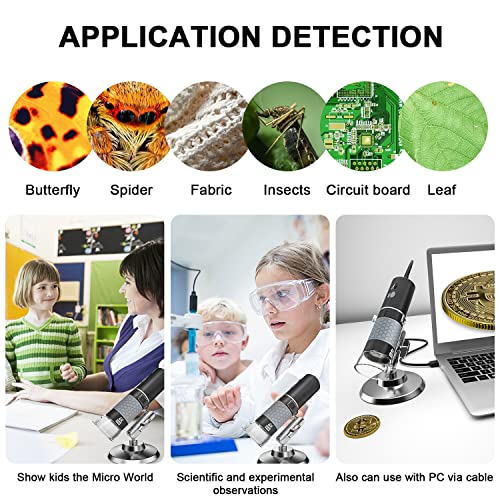Bysameyee 4K 3840x2160P Wireless Digital Microscope, Handheld HD USB Microscope Inspection Camera Endoscope 40x-1000x Magnification, Compatible with iPhone iPad Android Phone Tablet Windows Mac PC - The Gadget Collective