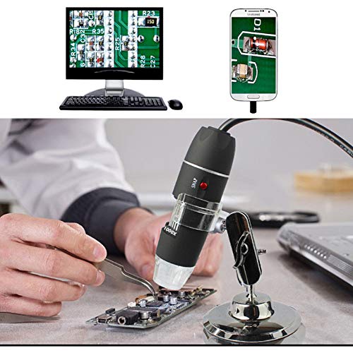 Bysameyee USB Microscope, Digital Handheld 40X-1000X Magnification Endoscope Mini Video Camera with 8 Adjustable LED Lights, Compatible with Windows 7/8/10/11 Mac Linux Android (with OTG) - The Gadget Collective