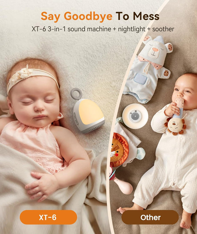 Dreamegg Baby Sound Machine, Portable Sound Machine for Sleeping with Night Light, Brown Noise, Lullaby, Child Lock, White Noise Machine Baby Sleep Soother for Home Travel Nursery Baby Registry Search