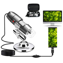 Cainda USB Microscope Camera 40X to 1000X, Cainda Digital Microscope with Metal Stand & Carrying Case, Compatible with Android Windows Linux Mac, Portable Microscope Camera for Kids Students Adults (Gray) - The Gadget Collective