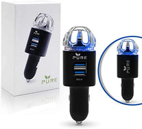 Car Air Purifier Premium Air Ionizer & Car Charger Accessory w/ Dual USB Ports - Quick Charge 3.0 - Eliminate Allergens Bad Odor Pet Smell Smoke Pollen Mold Bacteria Viruses PM2.5 & VOCs Deodorizer (Black) - The Gadget Collective