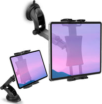 Car Dashboard & Windshield Tablet Mount Holder, 360° Rotation Window Dash Stand for Ipad Pro 12.9/11/10.5/9.7/Air/Mini, Samsung Galaxy Tab, 4.7-12.9