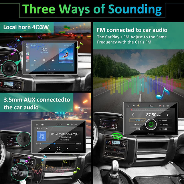 CARPURIDE 2022 Newest 9 Inches Portable Car Stereo, Wireless Apple Carplay & Android Auto, Deep Bass Loud Sound, Bluetooth 5.0 /Mirror Link/Gps/Siri/Fm/Google, Support Trucks RV Dashboard Mounted - The Gadget Collective