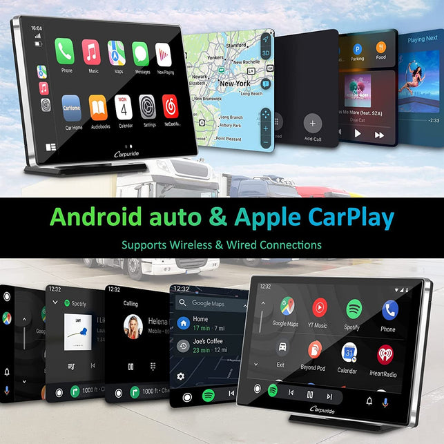 CARPURIDE 2022 Newest 9 Inches Portable Car Stereo, Wireless Apple Carplay & Android Auto, Deep Bass Loud Sound, Bluetooth 5.0 /Mirror Link/Gps/Siri/Fm/Google, Support Trucks RV Dashboard Mounted - The Gadget Collective