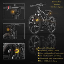 CarryBright Bike Turn Signals Front and Rear Light with Remote Control,Waterproof, Easy Installation Bike Tail Light for Cycling Safety Warning Light - The Gadget Collective