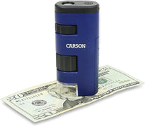 Carson Carson Pocket Micro 20x-60x LED Lighted Zoom Field Microscope with Aspheric Lens System (MM-450) MM-450, Blue - The Gadget Collective