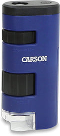 Carson Carson Pocket Micro 20x-60x LED Lighted Zoom Field Microscope with Aspheric Lens System (MM-450) MM-450, Blue - The Gadget Collective