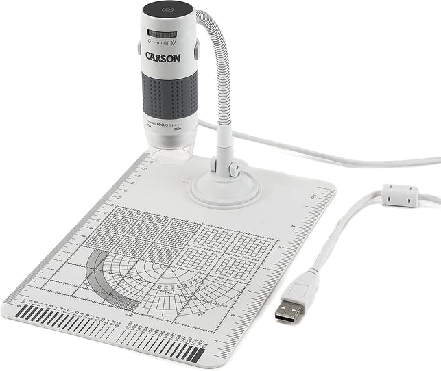 Carson LED Lighted USB Digital Zoom Computer Microscopes with Video and Image Capture Available in Many Magnifications and Flexible Neck with Base Stand Zorb, Eflex and Zpix300 (MM-500 MM-840 MM-940) - The Gadget Collective