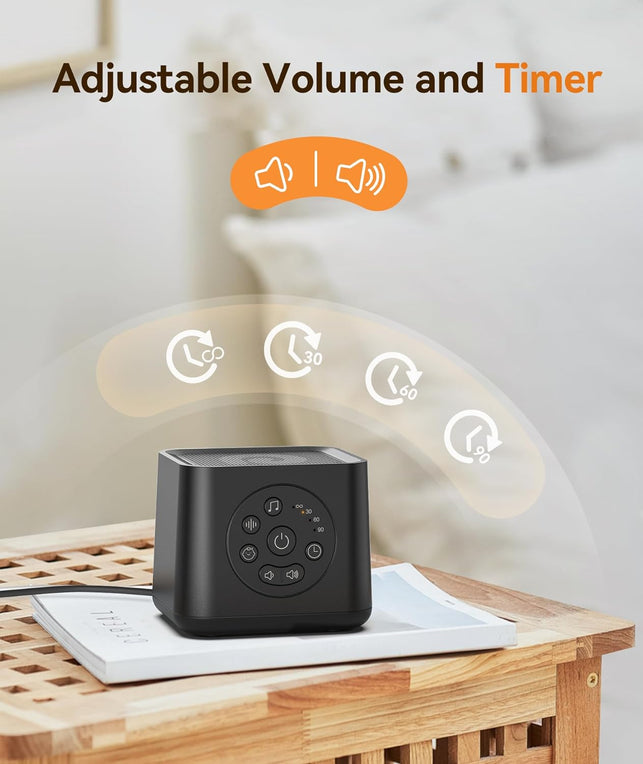 Dreamegg White Noise Machine - Sound Machine for Baby Adult Sleeping, 21 Soothing Sounds Including Baby Shushing, Lullabies, Rain Ocean, Portable Noise Machine for Home Travel Office, Volume Control