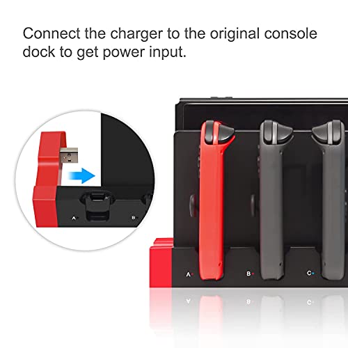 Charging Dock Compatible with Nintendo Switch & Switch OLED Model Joycons, Switch Controller Charger Dock Station for Joycon Charges up to 4pcs, Charging Stand Station for Nintendo Switch/OLED Model - The Gadget Collective