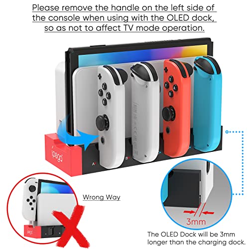 Charging Dock Compatible with Nintendo Switch & Switch OLED Model Joycons, Switch Controller Charger Dock Station for Joycon Charges up to 4pcs, Charging Stand Station for Nintendo Switch/OLED Model - The Gadget Collective