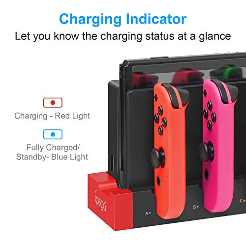 Charging Dock Compatible with Nintendo Switch & Switch OLED Model Joycons, Switch Controller Charger Dock Station for Joycon Charges up to 4pcs, Charging Stand Station for Nintendo Switch/OLED Model - The Gadget Collective