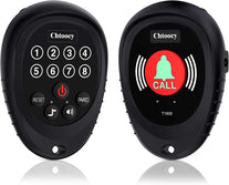 Chtoocy Rechargeable Wireless Caregiver Pager Smart Call Button Transmitter with Receiver 1000 Feet Range Nurse Calling Alert Patient Help System for Elderly (1 Call Button and 1 Receiver, Black) - The Gadget Collective