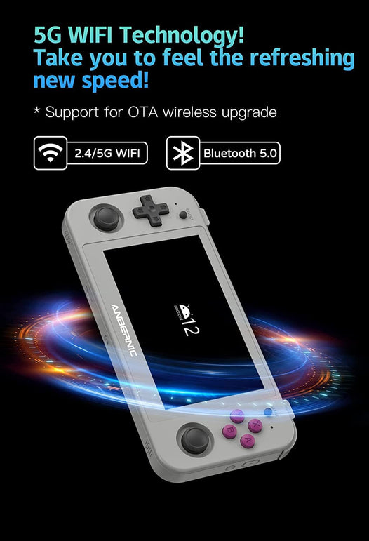 Cintwor RG505 Retro Game Handheld Game Console 5.94’’ OLED Touch Screen with Android 12 System Unisoc Tiger T618 and Compatible with Google Play Store Built-In 128G TF Card - The Gadget Collective