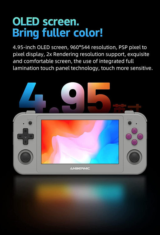 Cintwor RG505 Retro Game Handheld Game Console 5.94’’ OLED Touch Screen with Android 12 System Unisoc Tiger T618 and Compatible with Google Play Store Built-In 128G TF Card - The Gadget Collective