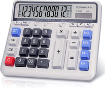 Comix Desktop Calculator Solar Battery Dual Power with 12-Digit Large LCD Display and Large Computer Keys Office Calculator for Home Office School - The Gadget Collective