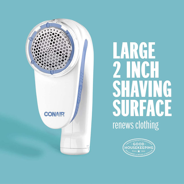 Conair Fabric Defuzzer - Shaver; Battery Operated; White - The Gadget Collective