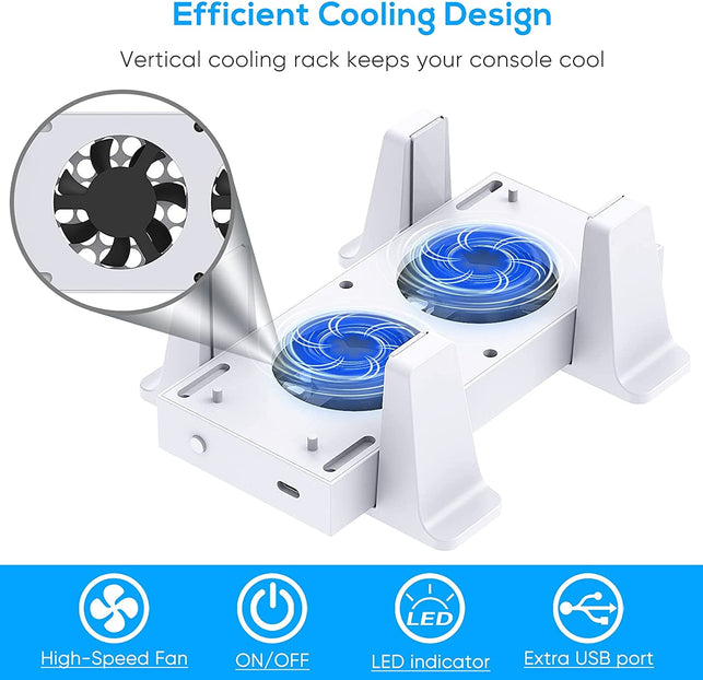 Cooling Stand Compatible with Xbox Series S, YUANHOT Dual Purpose Cooling Fan Cooler System Dock Station Accessories, 3 Level Adjustable Speed & 2 Extra USB Ports (Only Compatible with Xbox Series S) - The Gadget Collective