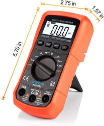 Crenova MS8233D Auto-Ranging Digital Multimeter Home Measuring Tools with Backlight LCD Display (Orange) - The Gadget Collective