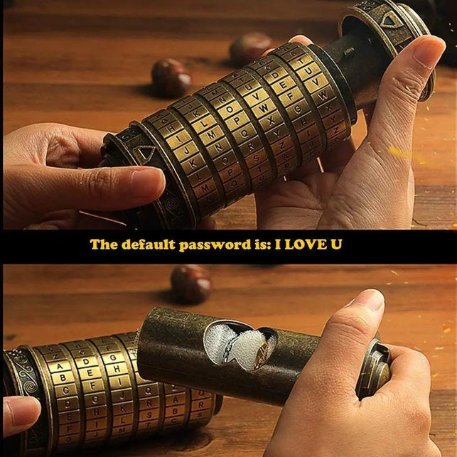 Cryptex Da Vinci Code Mini Cryptex Lock Puzzle Boxes with Hidden Compartments Anniversary Valentine'S Day Romantic Birthday Gifts for Her Gifts for Girlfriend Box for Men - The Gadget Collective