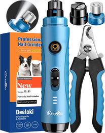 DEELOKI Dog Nail Grinder with LED Light Upgraded 2 Speeds Painless Pet Dog Nail Trimmers and Clipper Super Quiet Best Cat Dog Nail Clipper Kit for Large Small Dogs Pets Cats Breed Paws Quick Grooming - The Gadget Collective