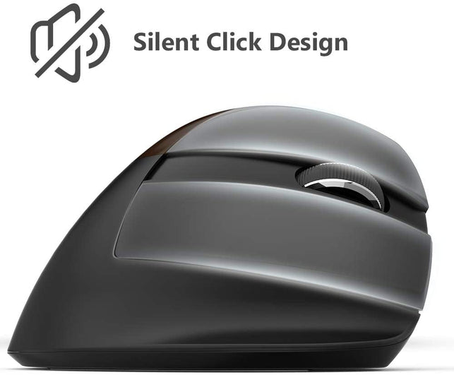 Delux Ergonomic Mouse Wireless, Rechargeable Silent Vertical Mouse with BT 5.0 and USB Receiver, 6 Buttons and 4 Gear DPI, RGB Small Ergo Mice for Laptop PC Computer (M618Mini-Jet) - The Gadget Collective