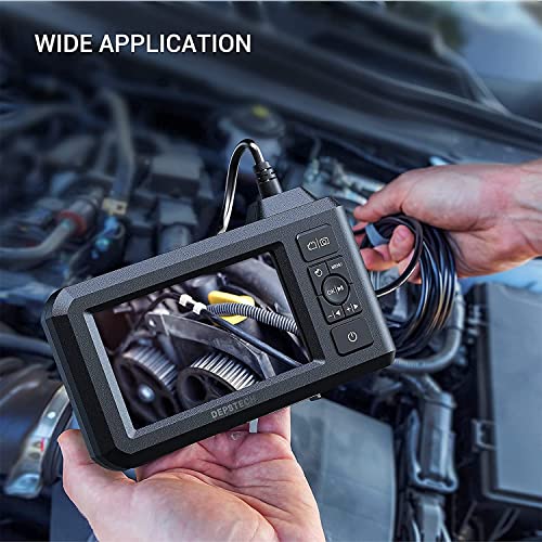 DEPSTECH Dual Lens Industrial Endoscope, 1080P Digital Borescope Inspection Camera with 7.9mm IP67 Waterproof Camera, Sewer Camera with 4.3" LCD Screen, 7 LED Lights,16.5FT Semi-Rigid Cable, 32GB Card - The Gadget Collective