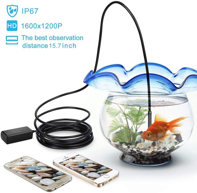 DEPSTECH Wireless Endoscope, IP67 Waterproof WiFi Borescope Inspection 2.0 Megapixels HD Snake Camera for Android and iOS Smartphone, iPhone, Samsung, - The Gadget Collective