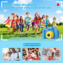 Desuccus Kids Camera Toddler Toys Christmas Birthday Gifts for Boys and Girls Kids Toys 3-9 Year Old HD Video Digital Video Camera for Toddler 5 Puzzle Games with 32GB SD Card (Blue) - The Gadget Collective