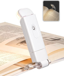 DEWENWILS USB Rechargeable Book Reading Light, Warm White, Brightness Adjustable for Eye-Protection, LED Clip on Book Lights, Portable Bookmark Light for Reading in Bed, Car (White) - The Gadget Collective