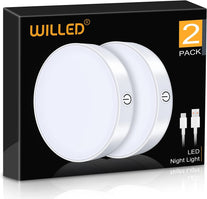 Dimmable Touch Light | WILLED Buit-In 1000Mah Large Battery Rechargeable LED Tap Lights | Magnet Stick on Closet Light | Portable LED Puck Night Lights for Cabinet, Wardrobe, Counter, Kitchen, Bedroom - The Gadget Collective