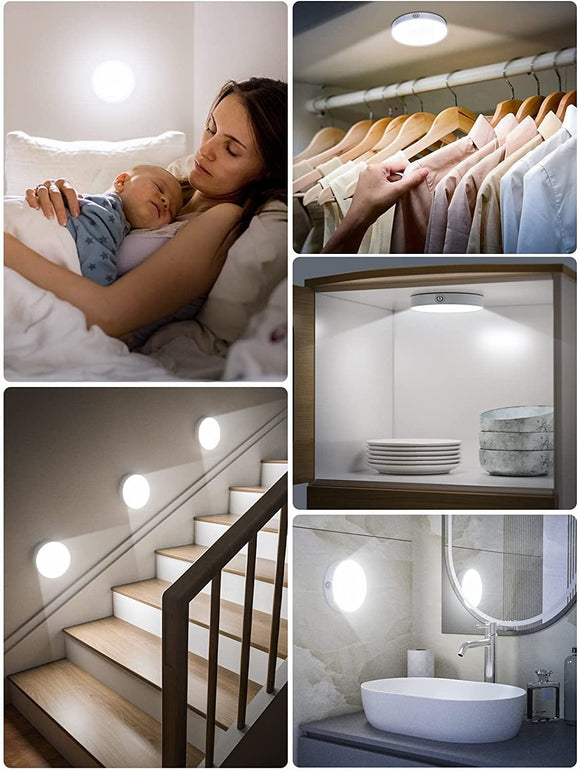 Dimmable Touch Light | WILLED Buit-In 1000Mah Large Battery Rechargeable LED Tap Lights | Magnet Stick on Closet Light | Portable LED Puck Night Lights for Cabinet, Wardrobe, Counter, Kitchen, Bedroom - The Gadget Collective