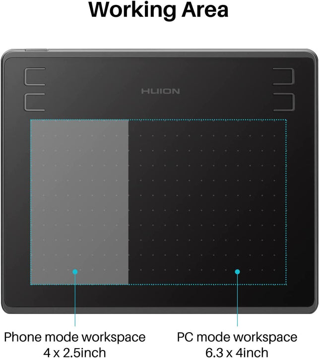 Drawing Tablet HUION HS64 Beginner Graphics Tablet OSU Tablet with Battery-Free Stylus 8192 Pressure Sensitive for Dgital Art, Painting & Design, Compatible with Windows, Mac, Android & Linux - The Gadget Collective