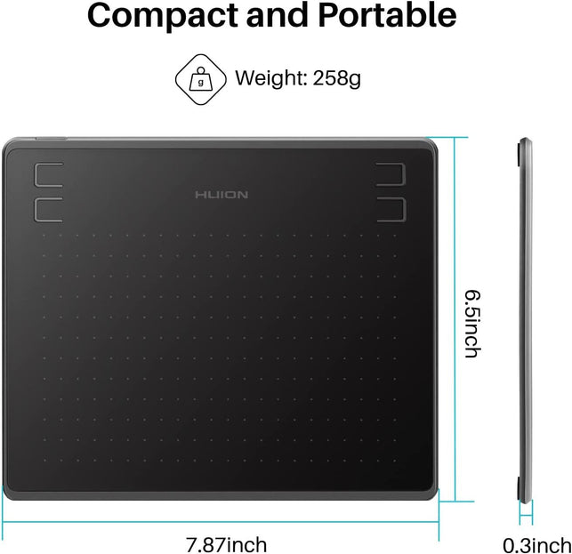 Drawing Tablet HUION HS64 Beginner Graphics Tablet OSU Tablet with Battery-Free Stylus 8192 Pressure Sensitive for Dgital Art, Painting & Design, Compatible with Windows, Mac, Android & Linux - The Gadget Collective