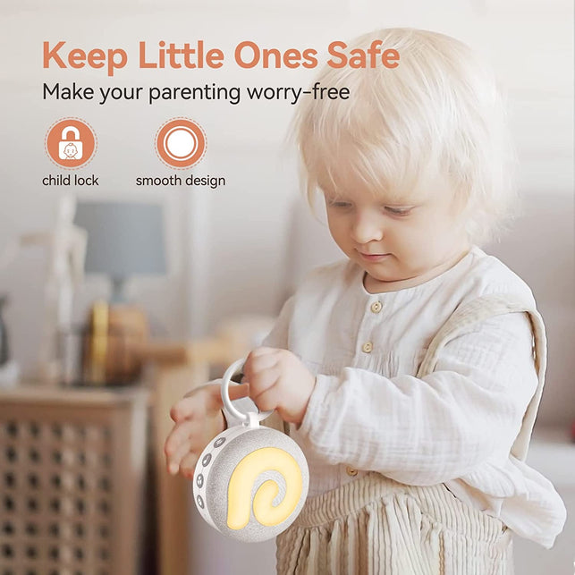 Dreamegg White Noise Machine Portable Sound Machine for Baby Kids, Noise Machine for Sleeping, Night Light, 11 Soothing Sounds, Volume Control, Child Lock, USB Rechargeable Sound Machine for Travel - The Gadget Collective