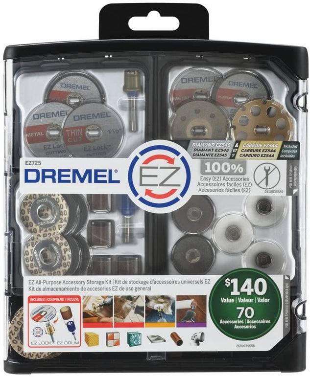 Dremel EZ725 EZ All-Purpose Accessory 70 Piece Kit - The Gadget Collective