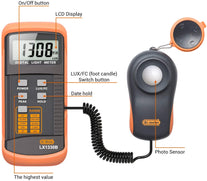 Dr.meter LX1330B Digital Illuminance/Light Meter, 0-200,000 Lux Luxmeter - The Gadget Collective