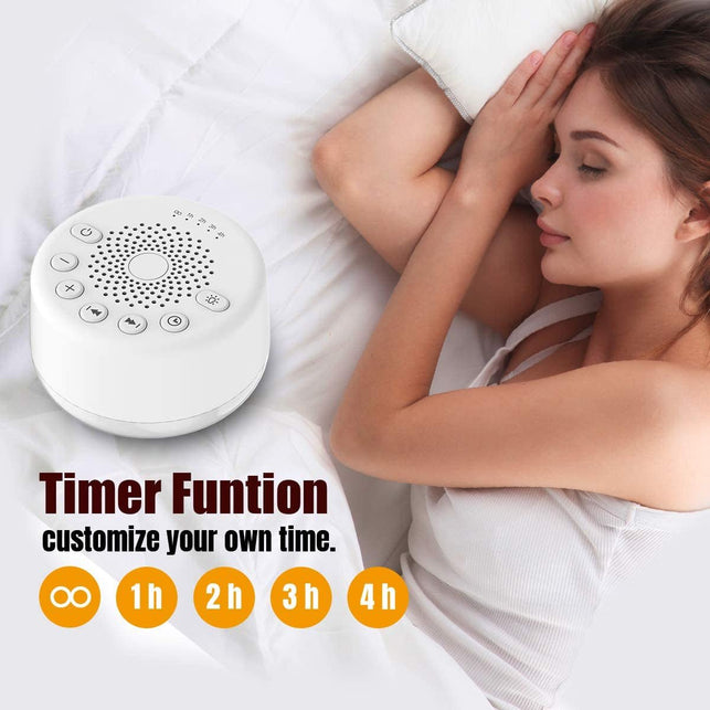 Easysleep Sound White Noise Machine with 25 Soothing Sounds and Night Lights with Memory Function 32 Levels of Volume and 5 Sleep Timer Powered by AC or USB for Sleeping Relaxation (White) - The Gadget Collective