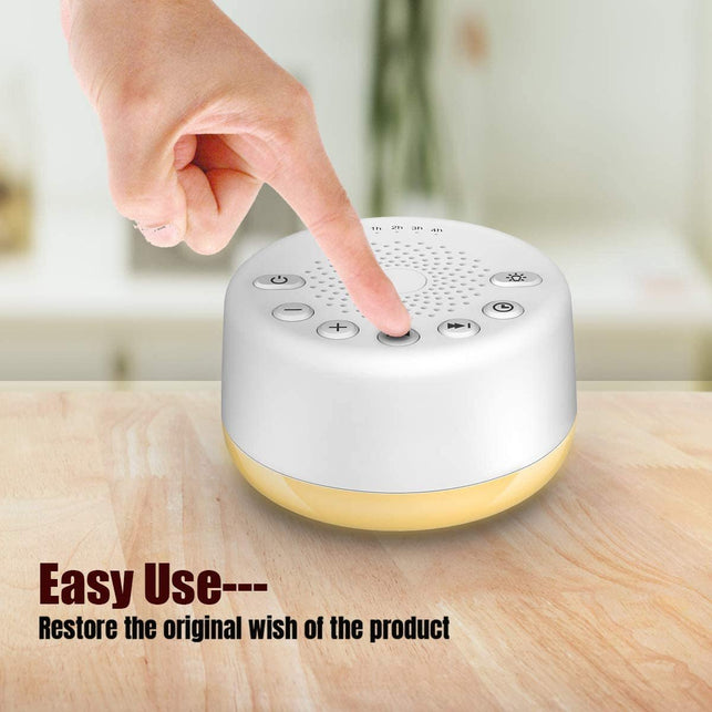 Easysleep Sound White Noise Machine with 25 Soothing Sounds and Night Lights with Memory Function 32 Levels of Volume and 5 Sleep Timer Powered by AC or USB for Sleeping Relaxation (White) - The Gadget Collective