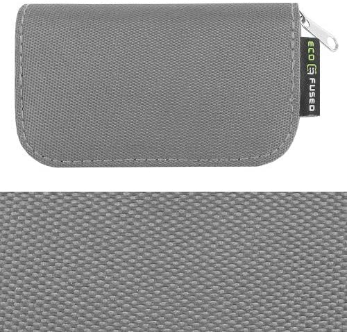 Eco-Fused Memory Card Carrying Case - Suitable for Sdhc and SD Cards - 8 Pages and 22 Slots - Microfiber Cleaning Cloth Included Grey - The Gadget Collective