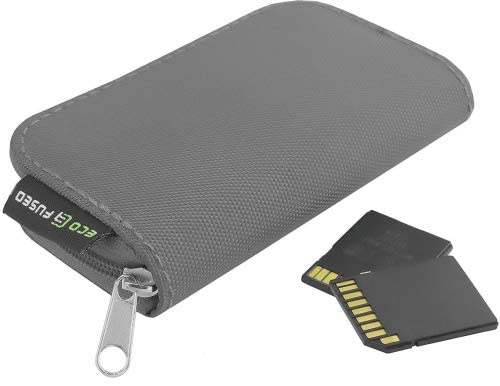 Eco-Fused Memory Card Carrying Case - Suitable for Sdhc and SD Cards - 8 Pages and 22 Slots - Microfiber Cleaning Cloth Included Grey - The Gadget Collective