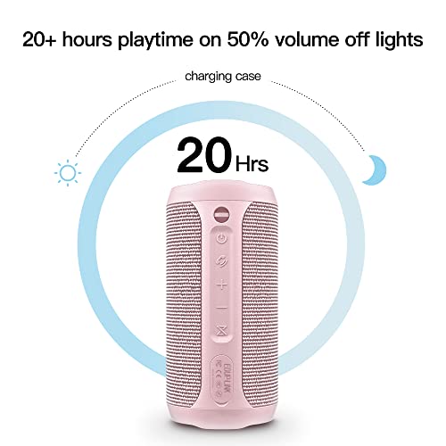 EDUPLINK Portable Bluetooth Speaker Waterproof IPX7 Wireless Speaker with 20W Louder Speakers Party Lights Sync The Music - The Gadget Collective